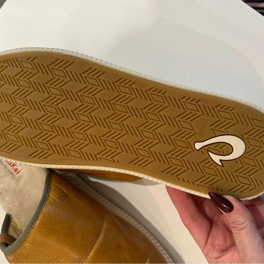 BRAND NEW OluKai Mua 'Ili men's leather mule slippers NEW Sz 10 - Picture 6 of 10